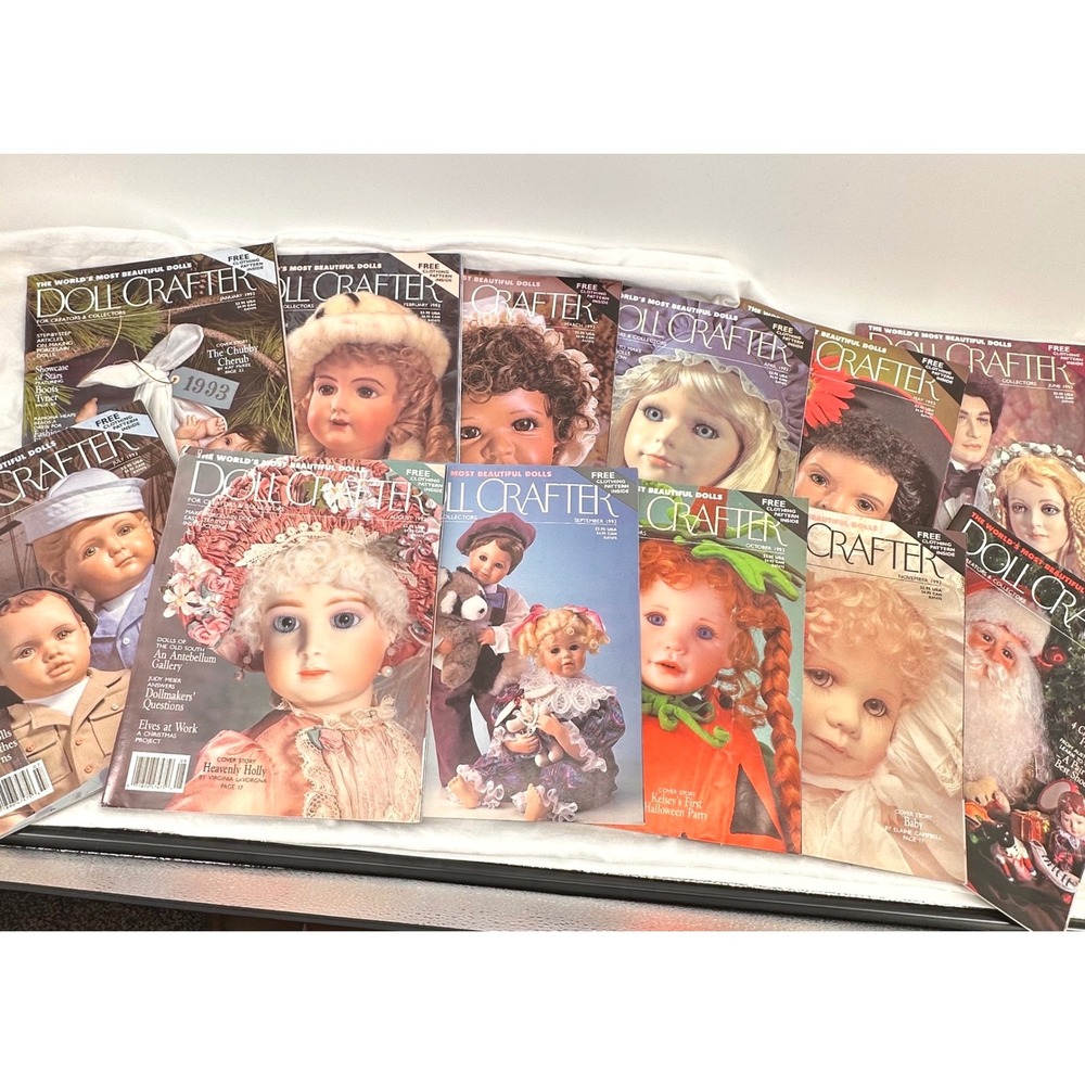 Vintage Doll Crafter Magazine Lot Full Year 1993 12 Issues Exc. Free Patterns